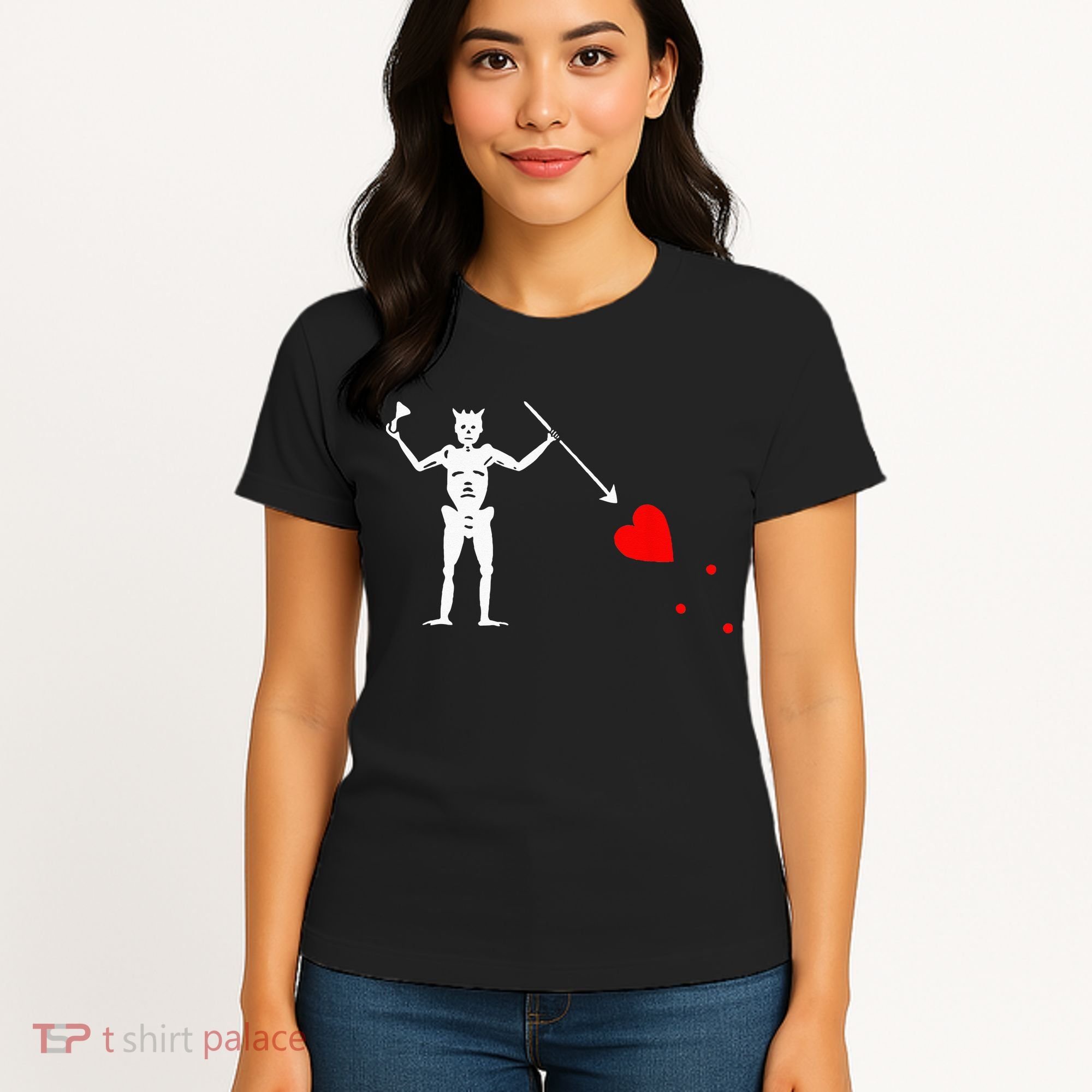 Blackbeard Pirate Flag Jolly Roger Skeleton Halloween Women's T-Shirt