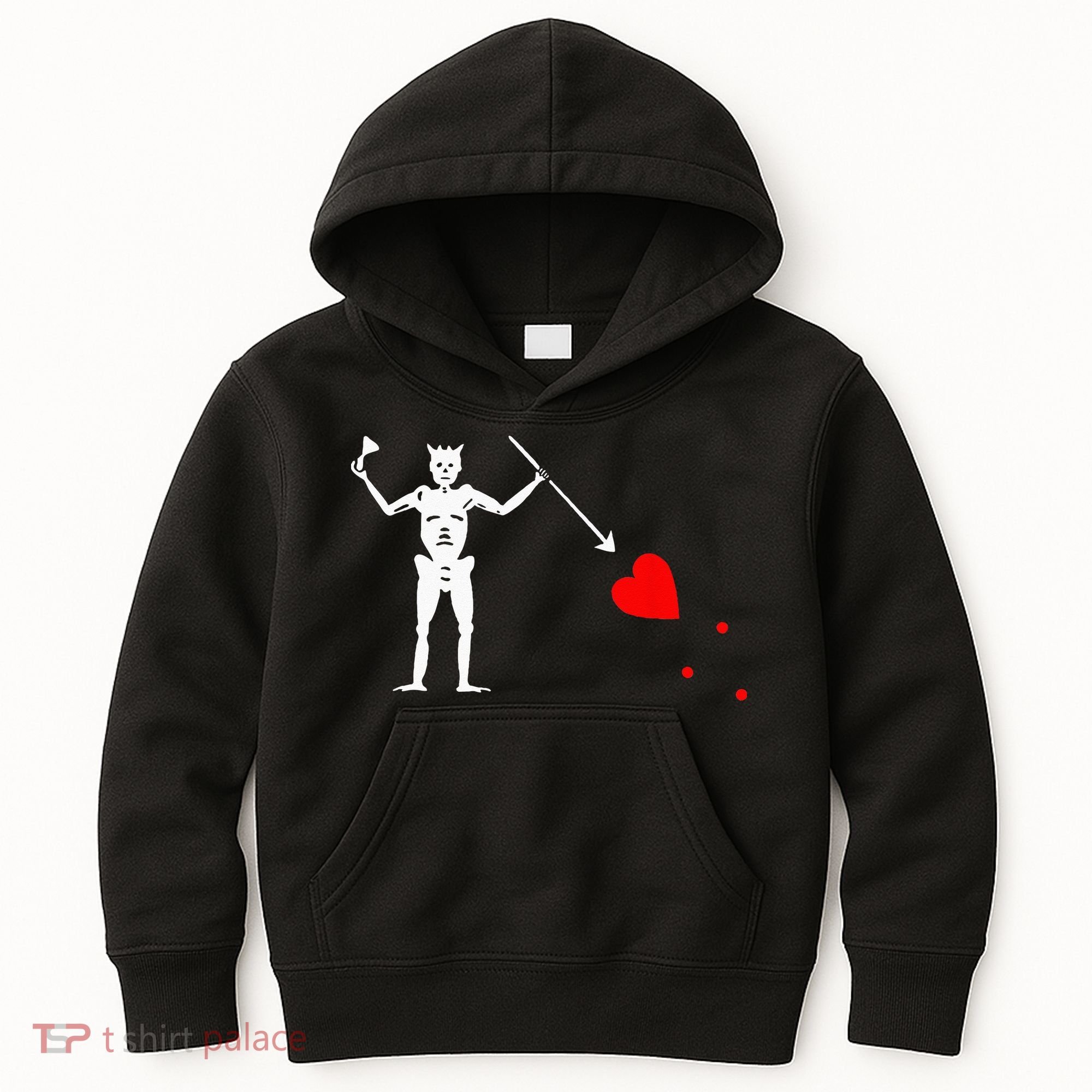 Blackbeard Pirate Flag Jolly Roger Skeleton Halloween Kids Hoodie
