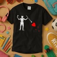 Blackbeard Pirate Flag Jolly Roger Skeleton Halloween Kids T-Shirt thumb 3