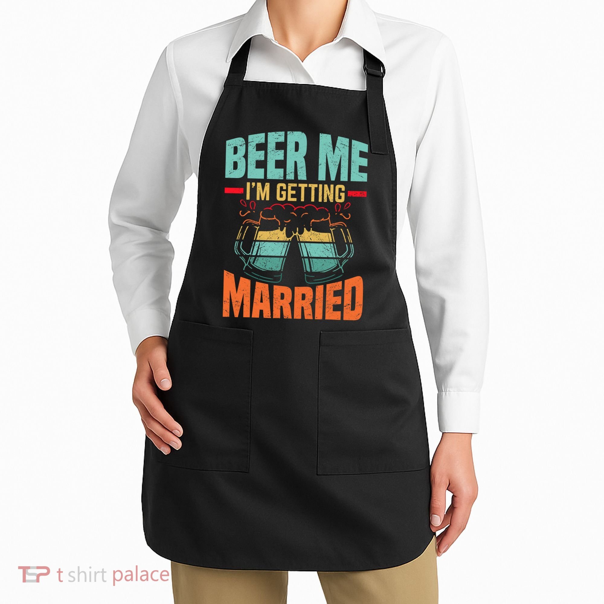 Bachelor Party Fiance Engagement For Groom Retro Beer Apron