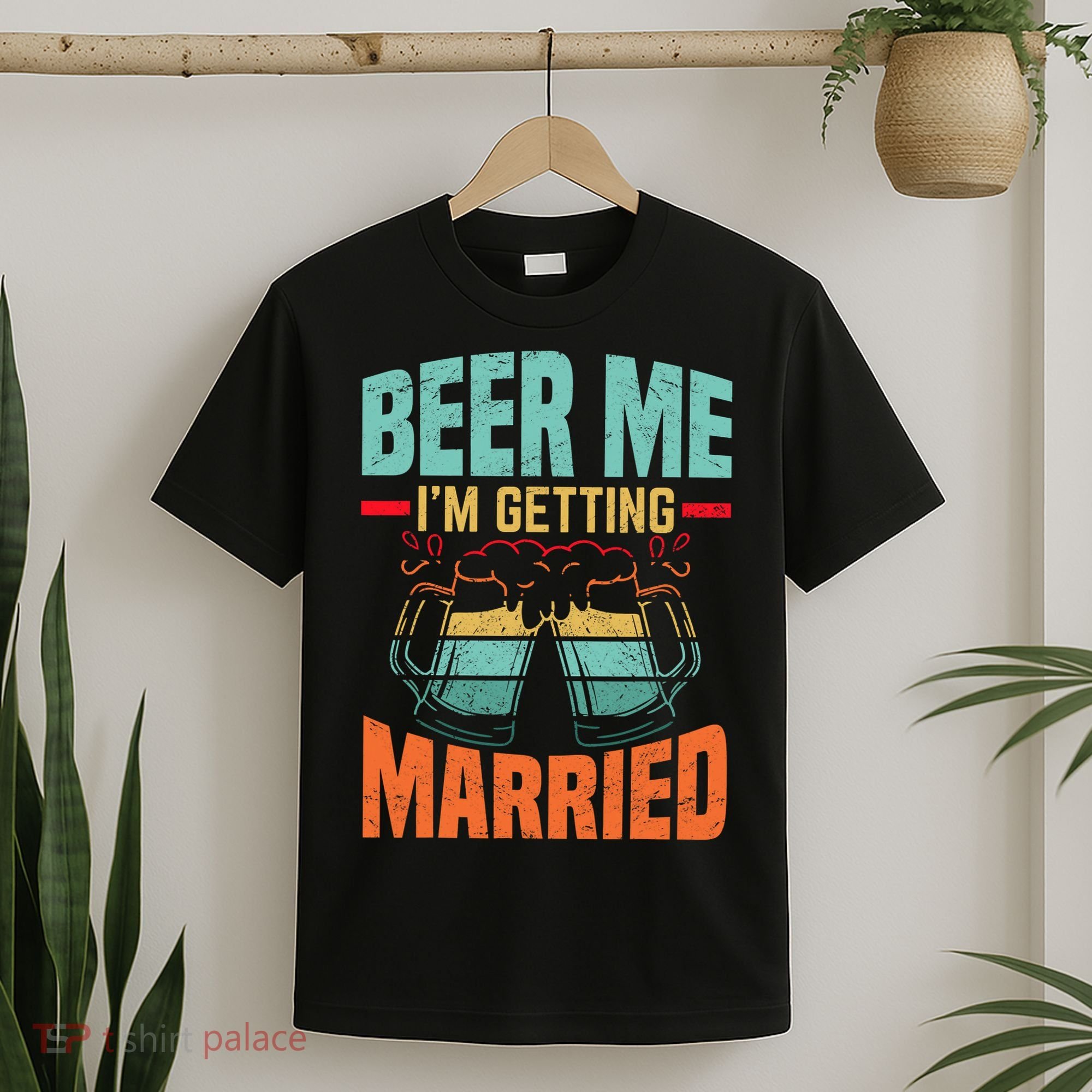 Bachelor Party Fiance Engagement For Groom Retro Beer T-Shirt