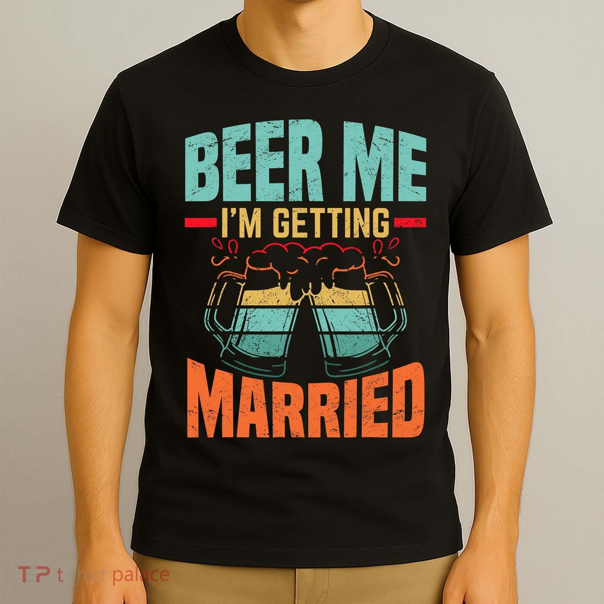 Bachelor Party Fiance Engagement For Groom Retro Beer T-Shirt