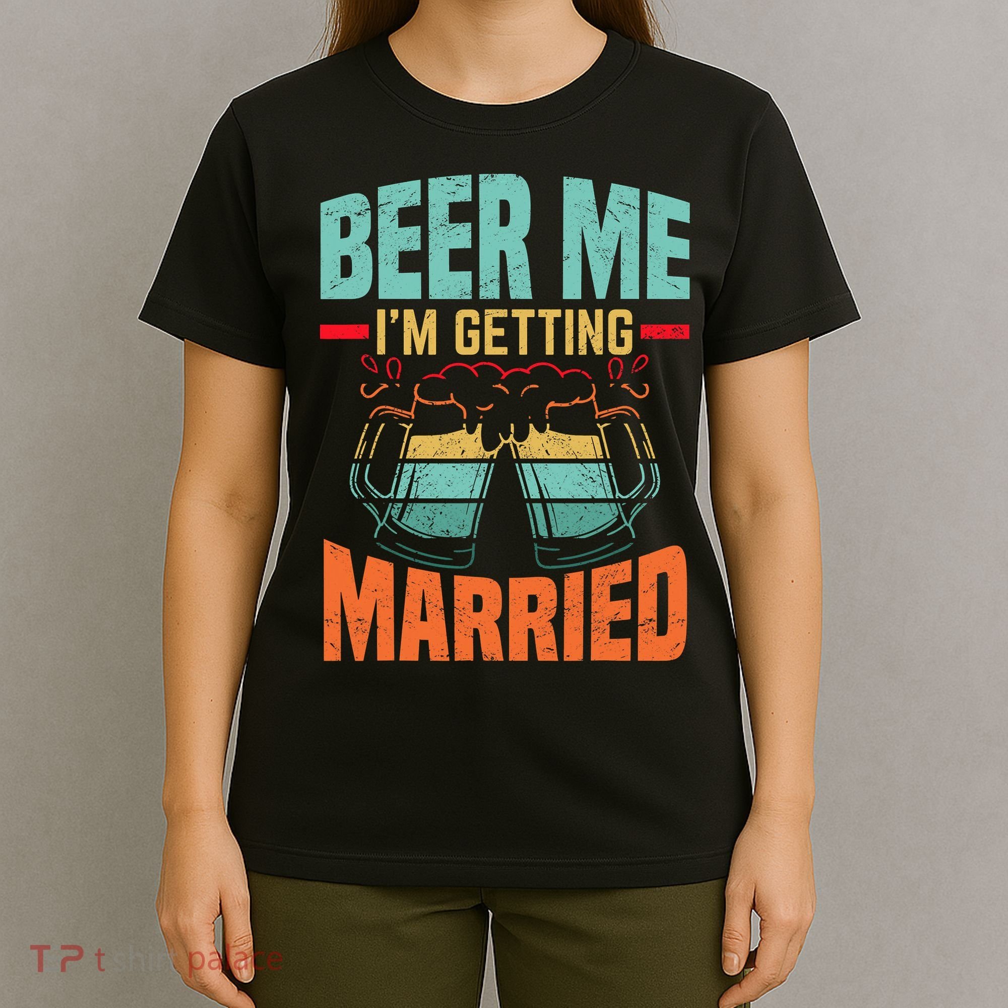 Bachelor Party Fiance Engagement For Groom Retro Beer T-Shirt