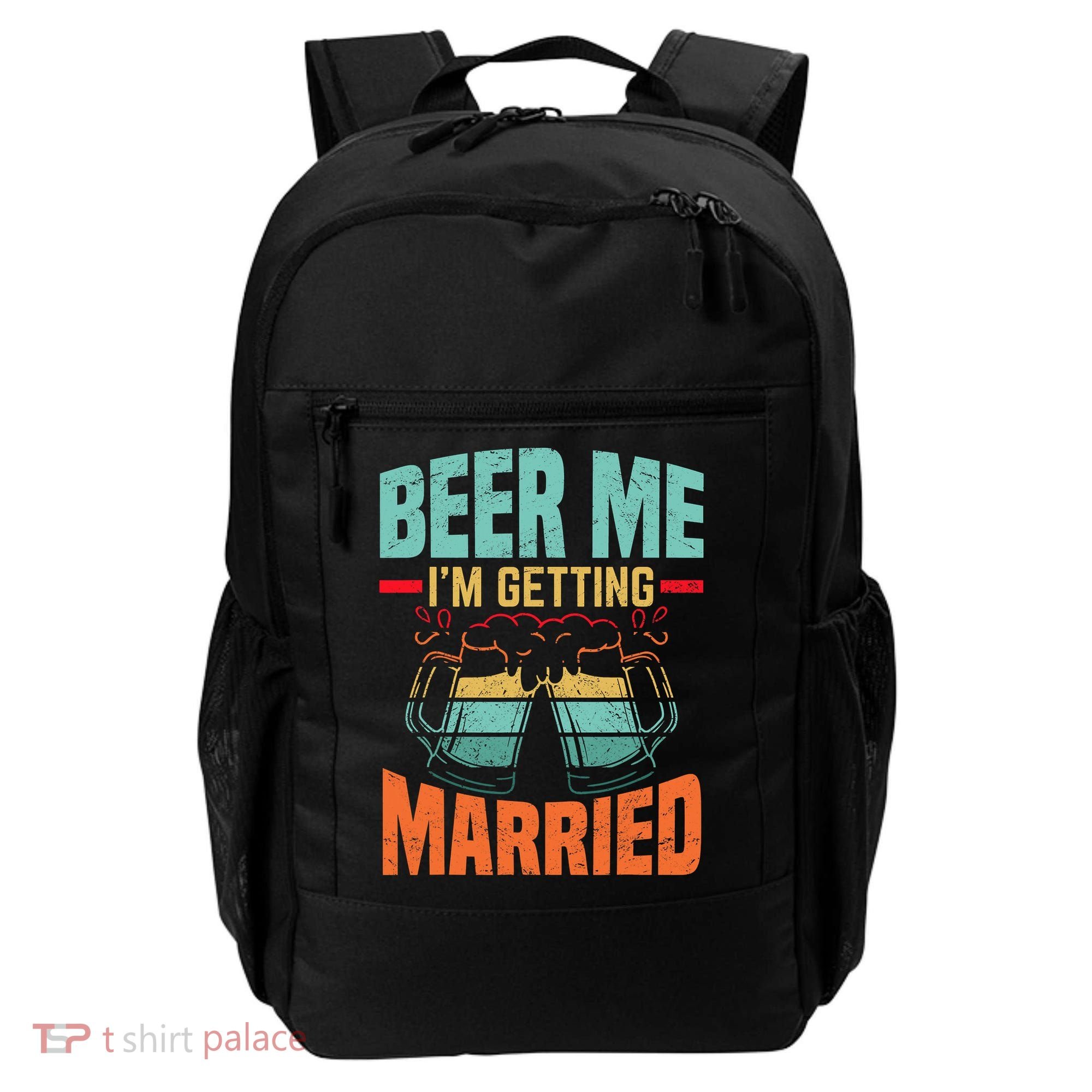 Bachelor Party Fiance Engagement For Groom Retro Beer Backpack
