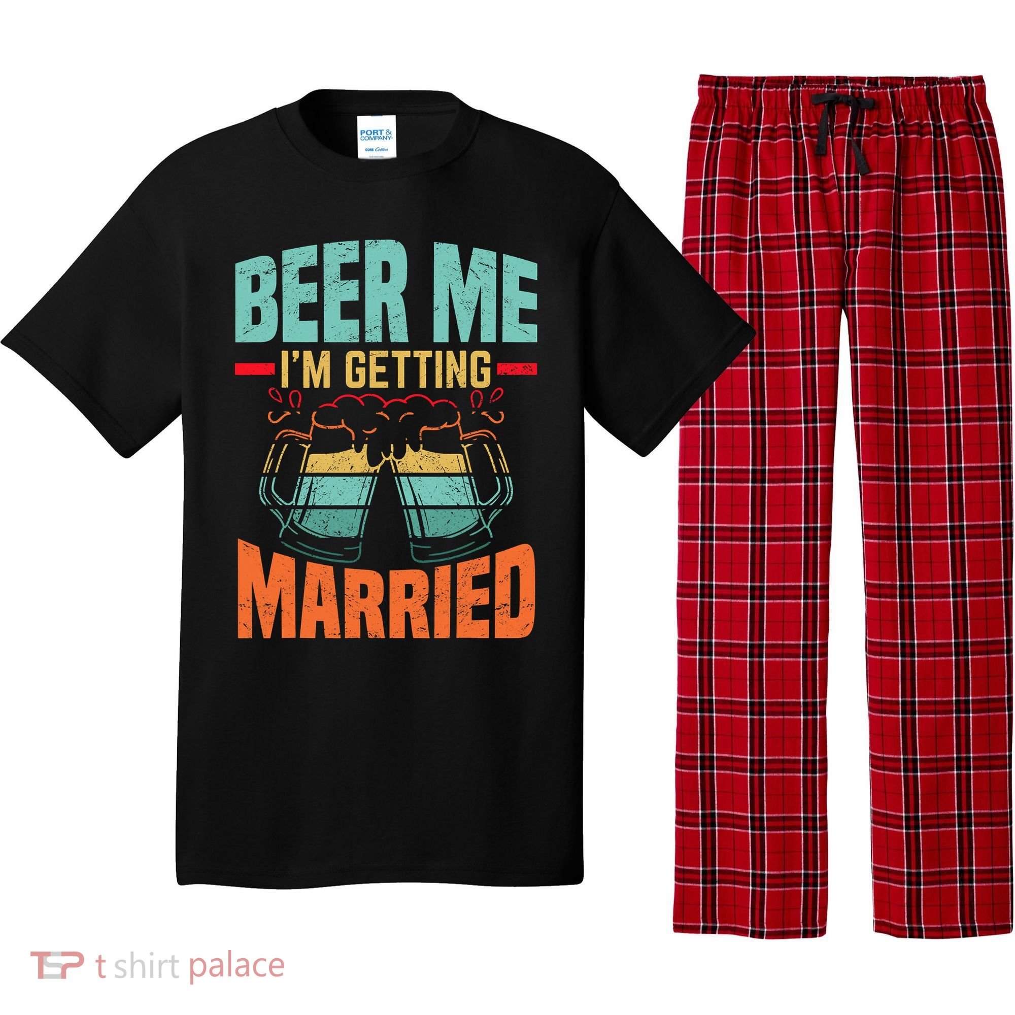 Bachelor Party Fiance Engagement For Groom Retro Beer Pajama Set