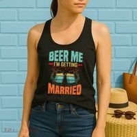 Bachelor Party Fiance Engagement For Groom Retro Beer Women's Tank Top thumb 2