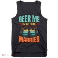 Bachelor Party Fiance Engagement For Groom Retro Beer Tank Top thumb 0