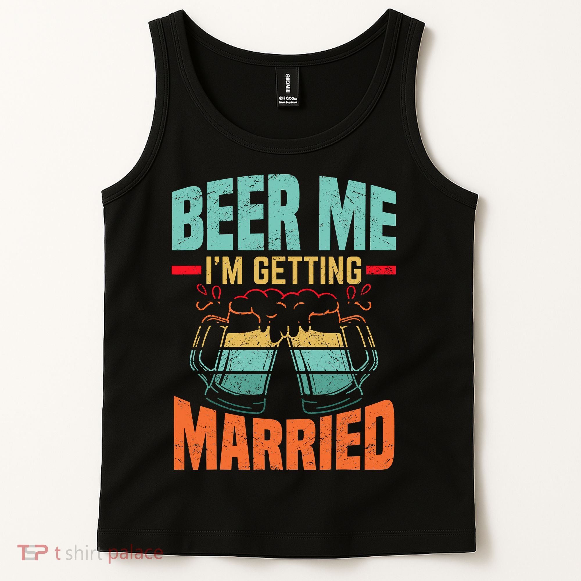 Bachelor Party Fiance Engagement For Groom Retro Beer Tank Top