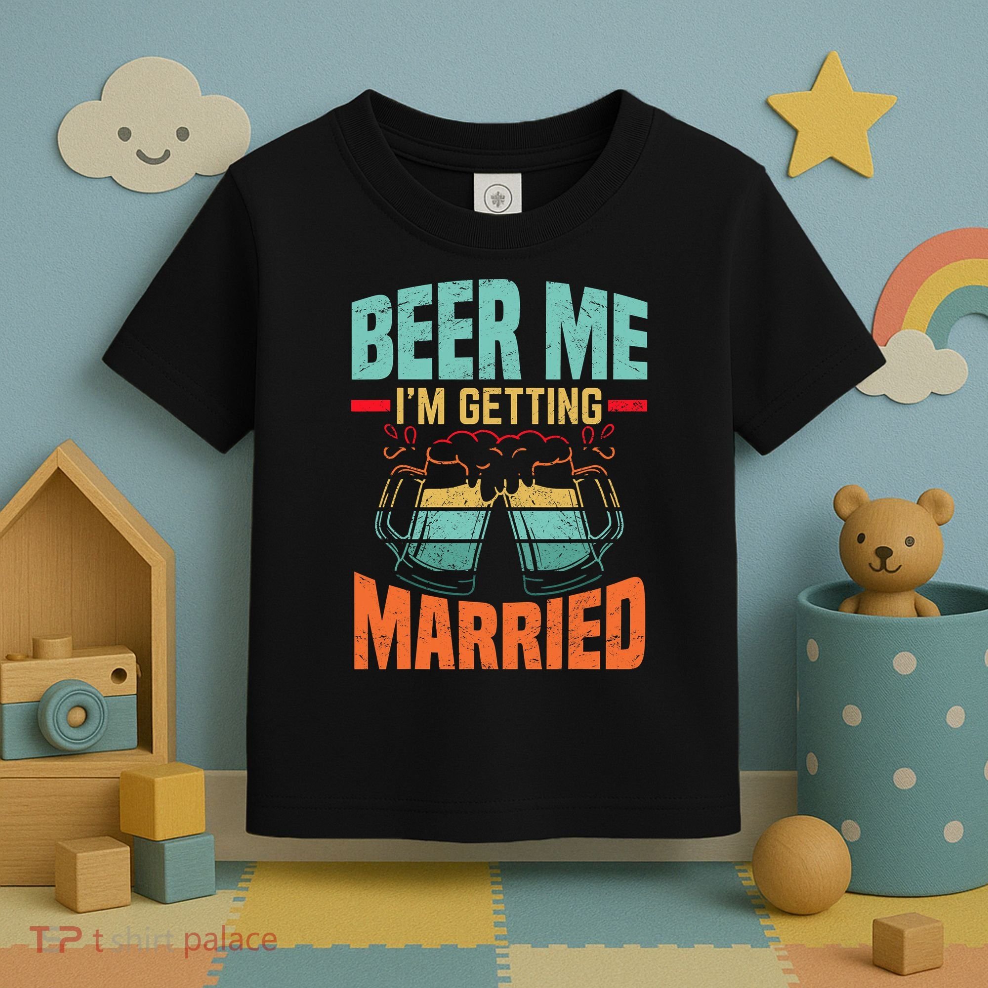 Bachelor Party Fiance Engagement For Groom Retro Beer Toddler T-Shirt