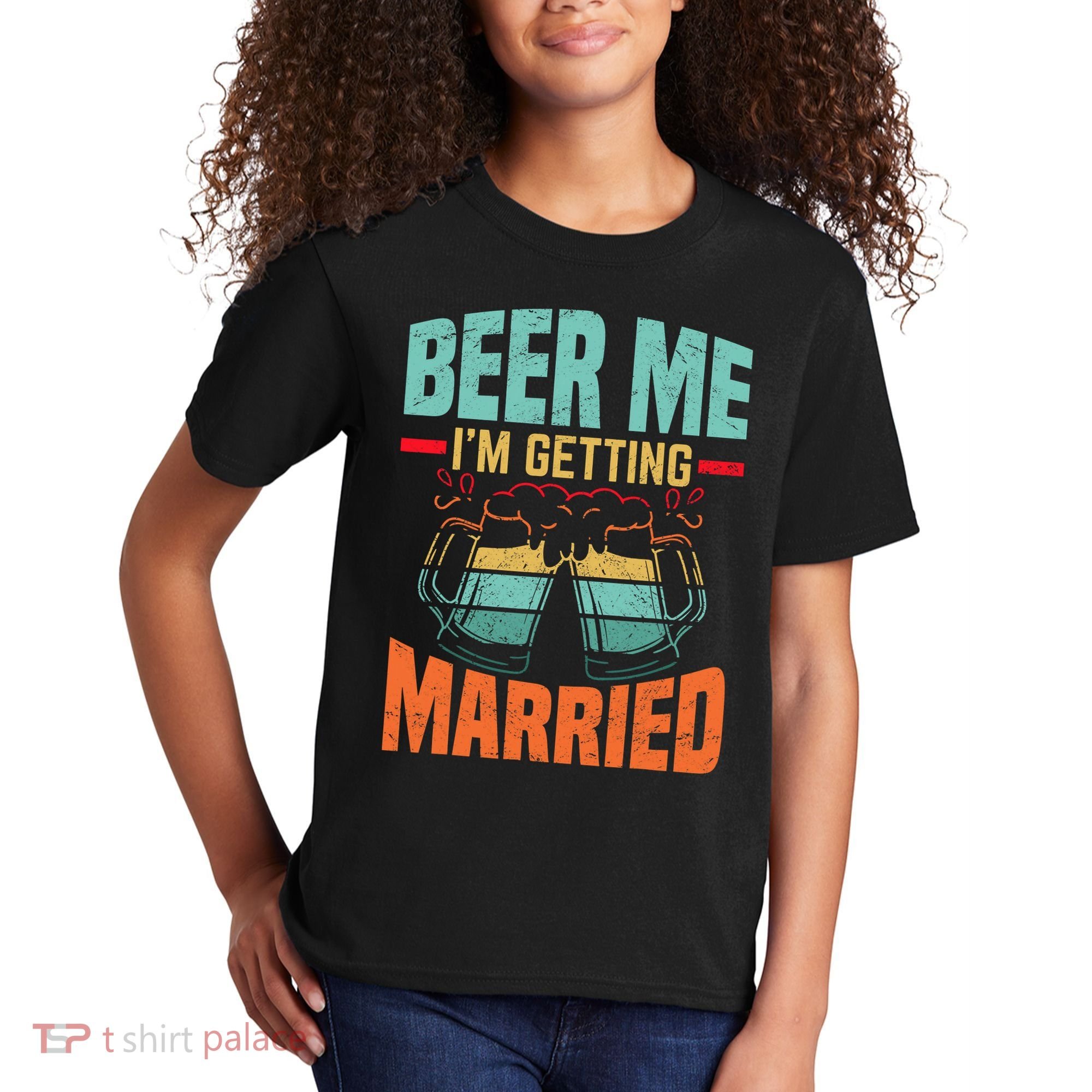 Bachelor Party Fiance Engagement For Groom Retro Beer Kids T-Shirt
