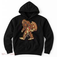 Bigfoot Pizza Funny Women Food Lovers Pepperoni Hoodie thumb 0