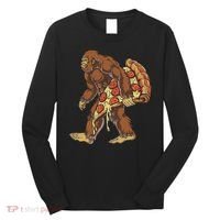 Bigfoot Pizza Funny Women Food Lovers Pepperoni Long Sleeve Shirt thumb 0