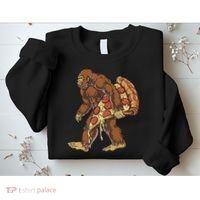 Bigfoot Pizza Funny Women Food Lovers Pepperoni Sweatshirt thumb 2