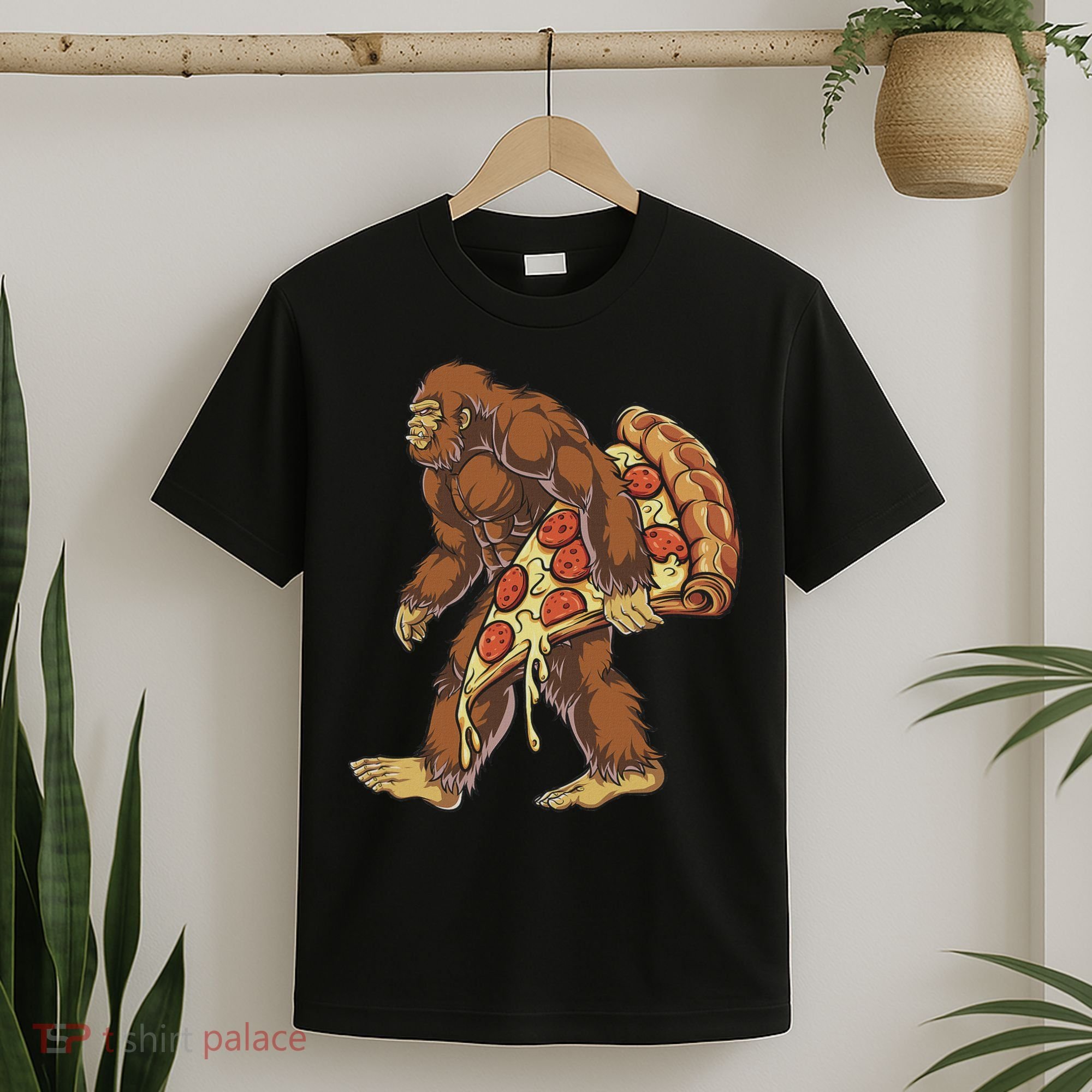 Bigfoot Pizza Funny Women Food Lovers Pepperoni T-Shirt