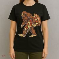 Bigfoot Pizza Funny Women Food Lovers Pepperoni T-Shirt thumb 4