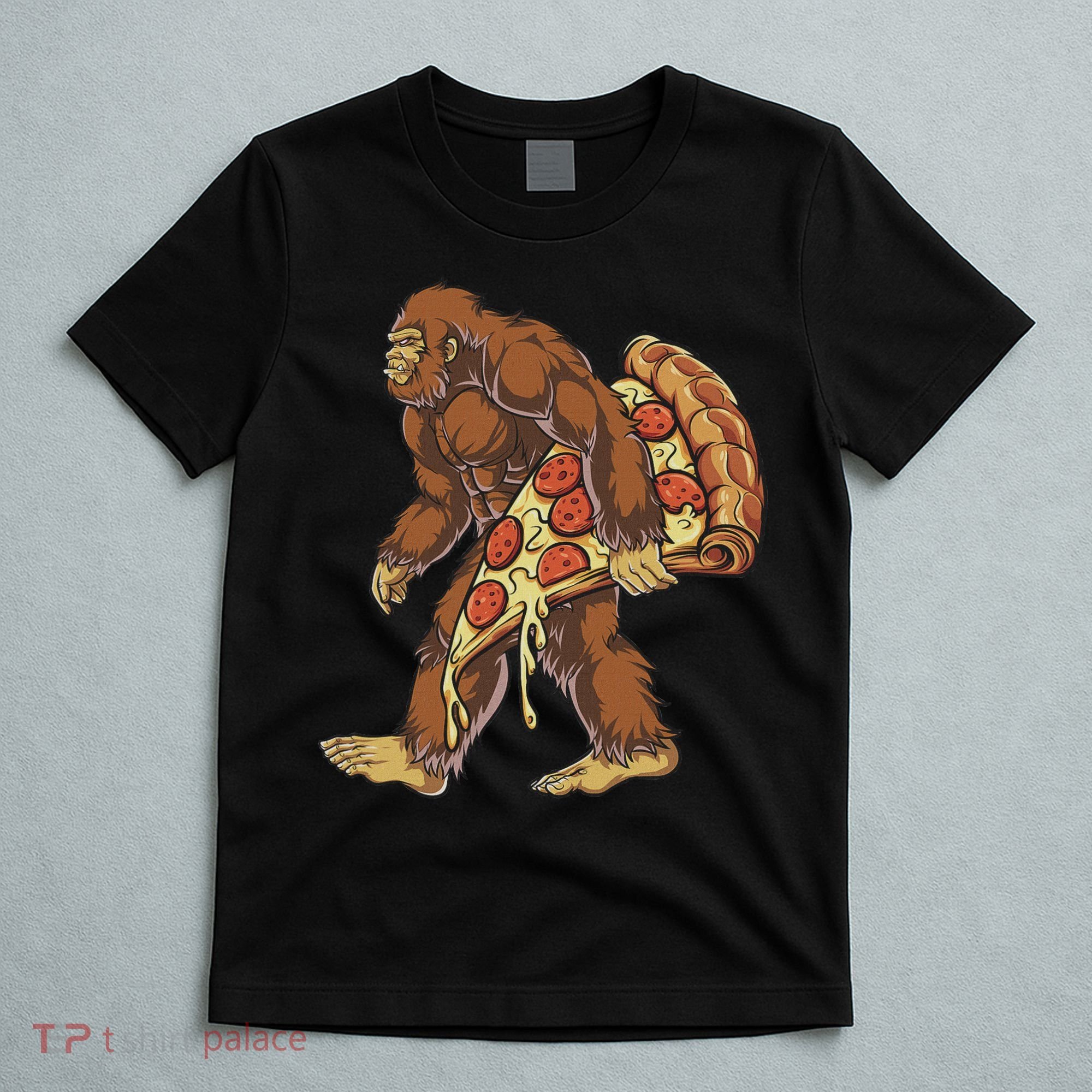 Bigfoot Pizza Funny Women Food Lovers Pepperoni T-Shirt