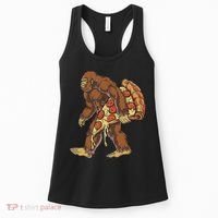 Bigfoot Pizza Funny Women Food Lovers Pepperoni Women's Tank Top thumb 0