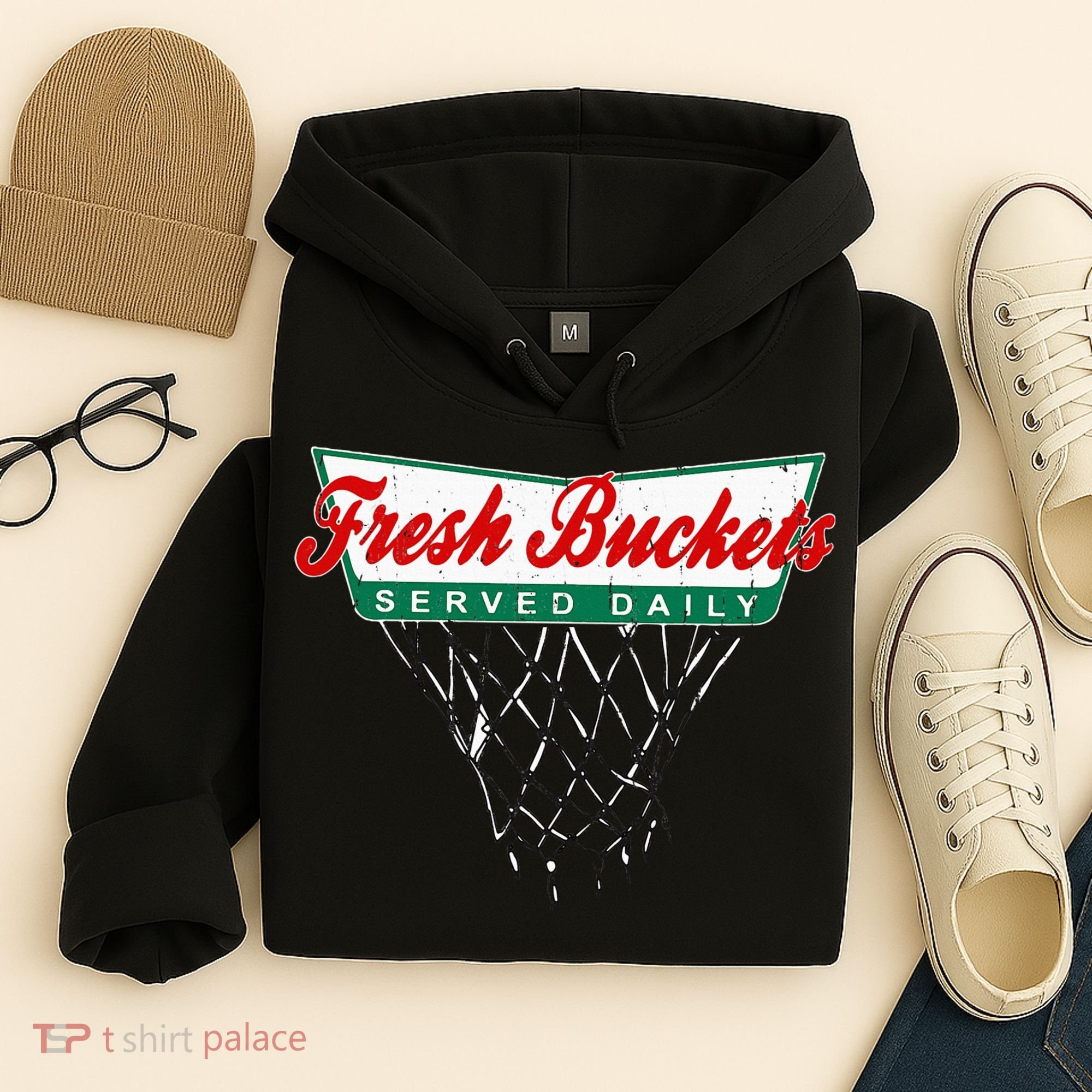 Basketball Player Fresh Buckets Served Daily Bball Hoodie