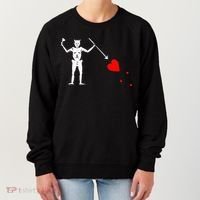 Blackbeard Pirate Flag Jolly Roger Skeleton Women's Sweatshirt thumb 0