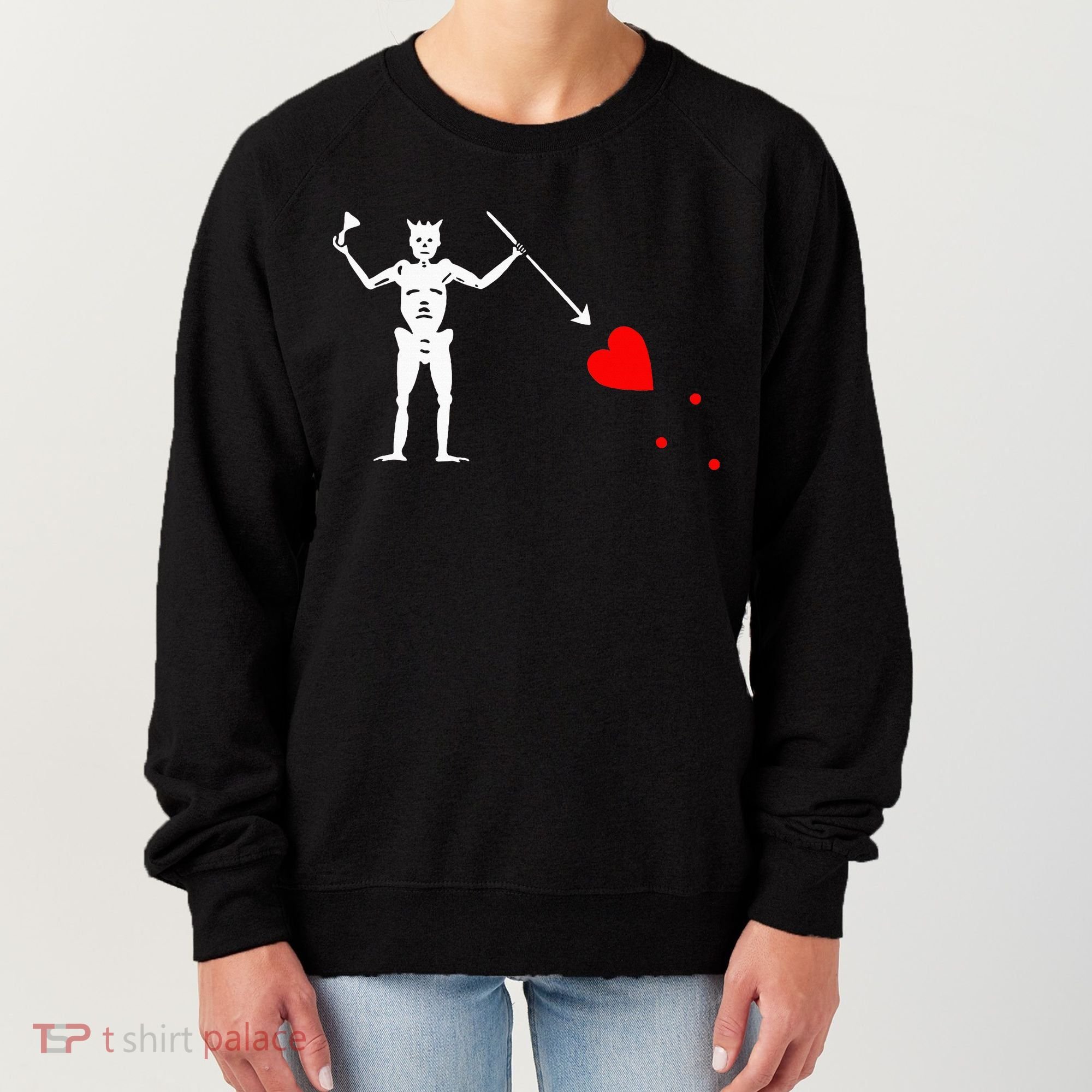 Blackbeard Pirate Flag Jolly Roger Skeleton Women's Sweatshirt