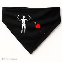 Blackbeard Pirate Flag Jolly Roger Skeleton USA-Made Doggie Bandana thumb 0