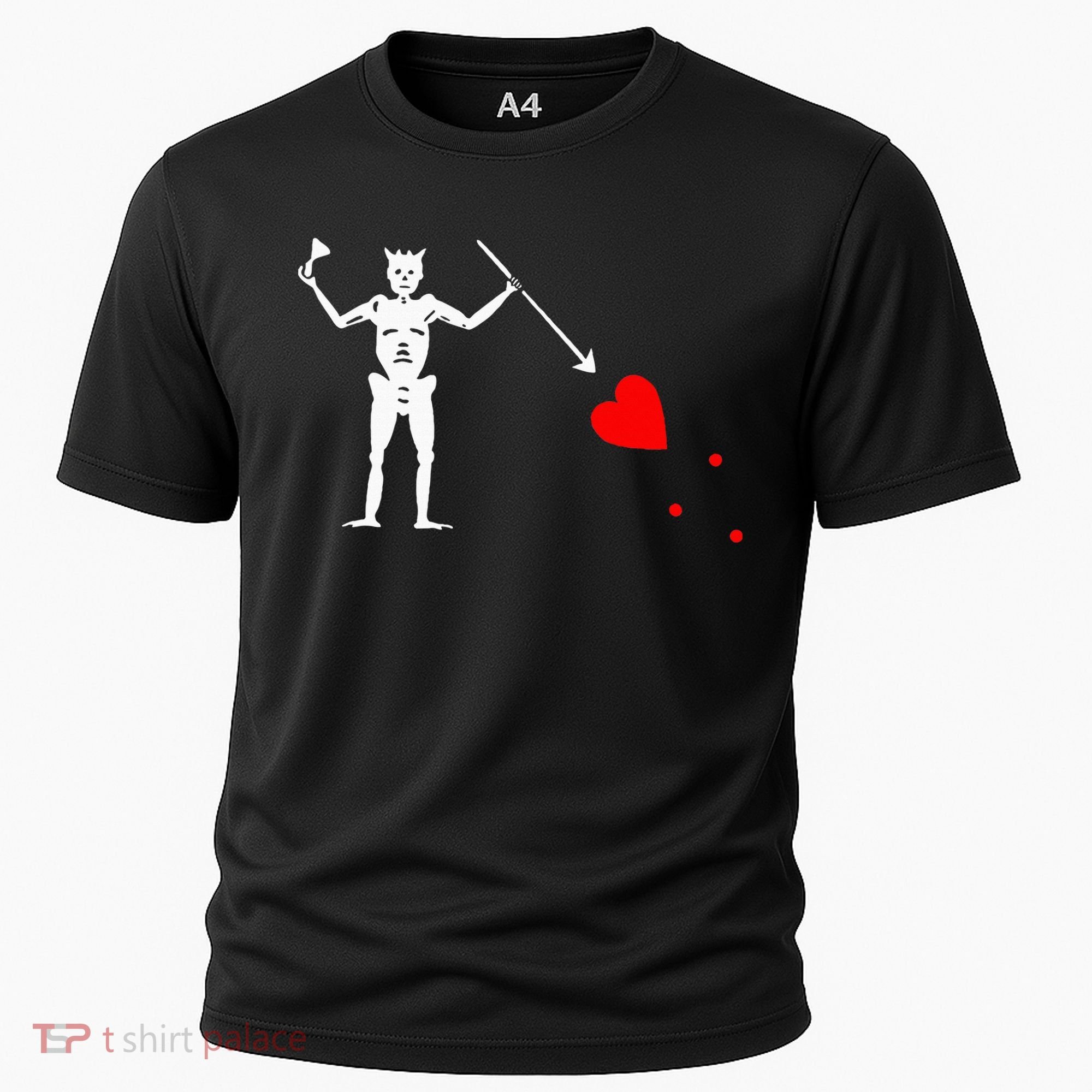 Blackbeard Pirate Flag Jolly Roger Skeleton Cooling Performance Crew T-Shirt