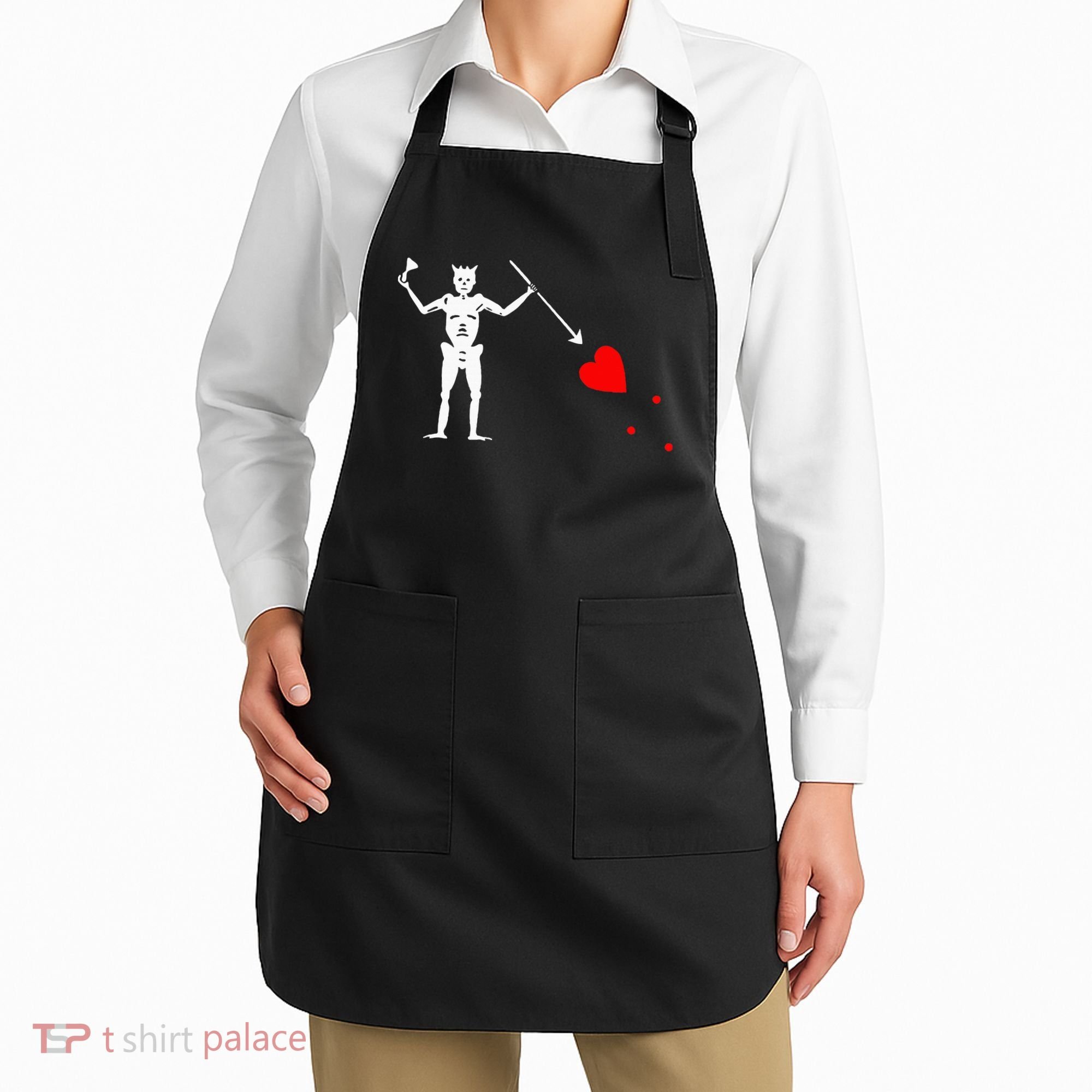 Blackbeard Pirate Flag Jolly Roger Skeleton Apron