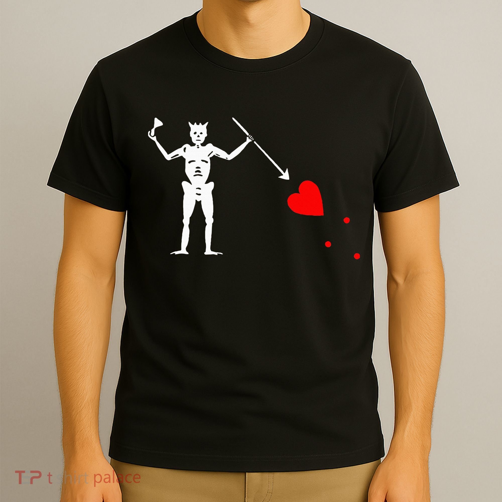Blackbeard Pirate Flag Jolly Roger Skeleton T-Shirt