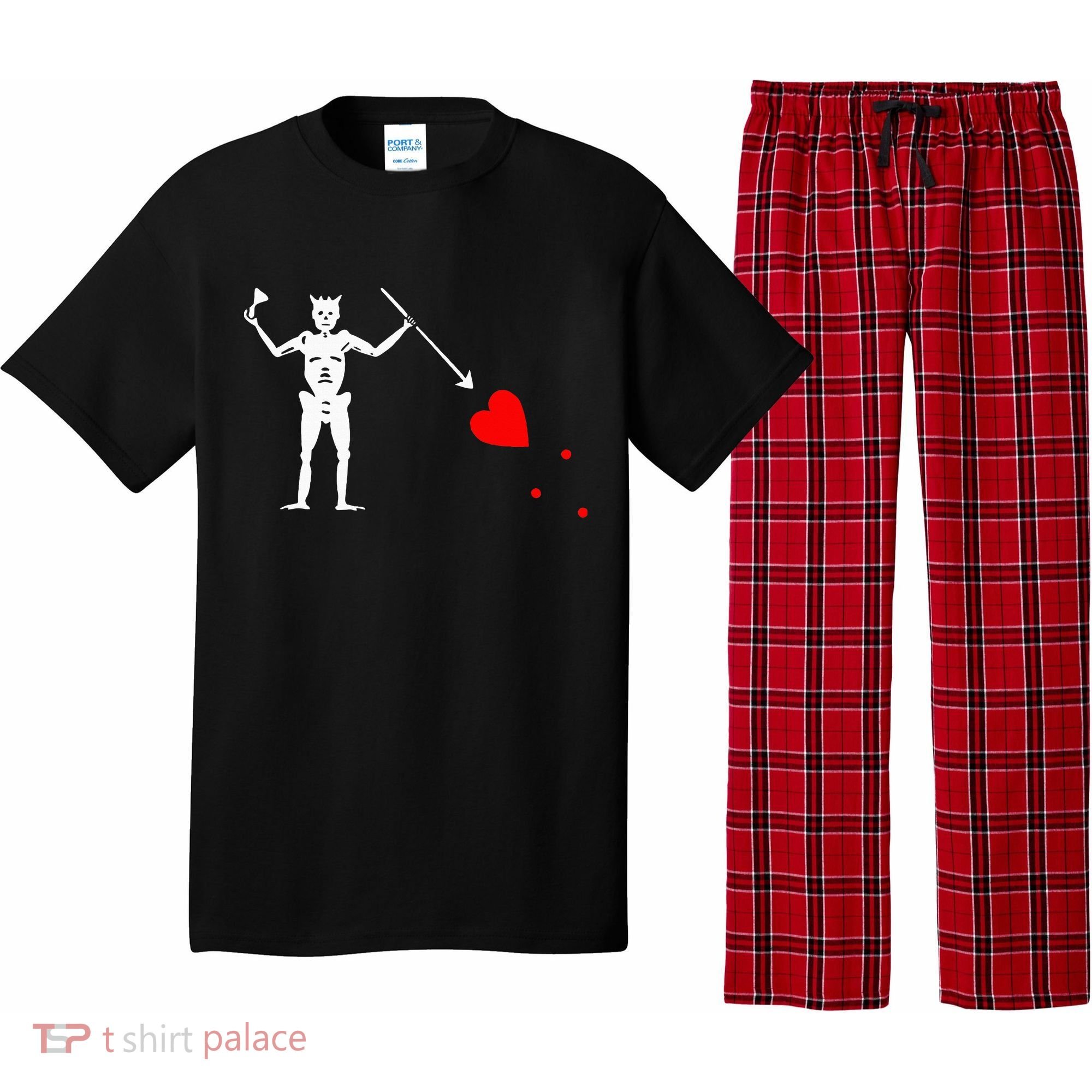 Blackbeard Pirate Flag Jolly Roger Skeleton Pajama Set