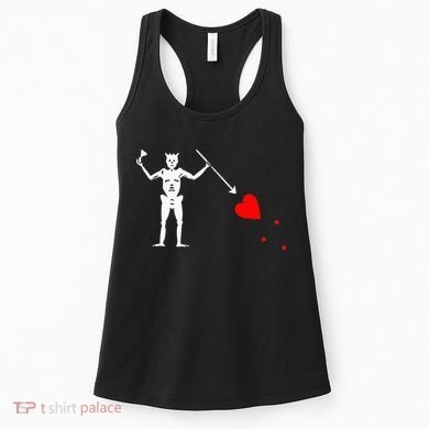 Blackbeard Pirate Flag Jolly Roger Skeleton Women's Tank Top