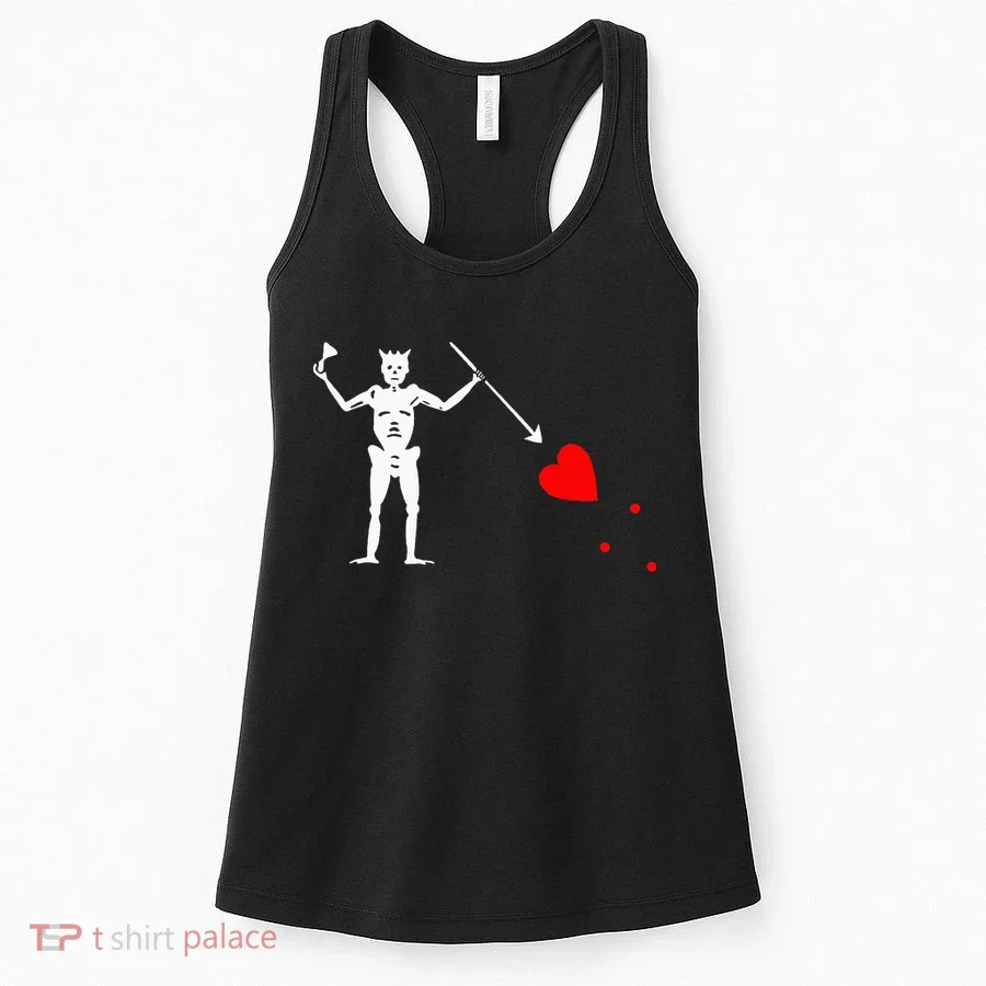 Blackbeard Pirate Flag Jolly Roger Skeleton Women's Tank Top
