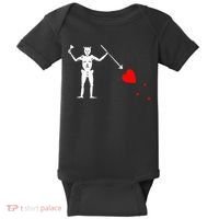 Blackbeard Pirate Flag Jolly Roger Skeleton Baby Bodysuit thumb 0