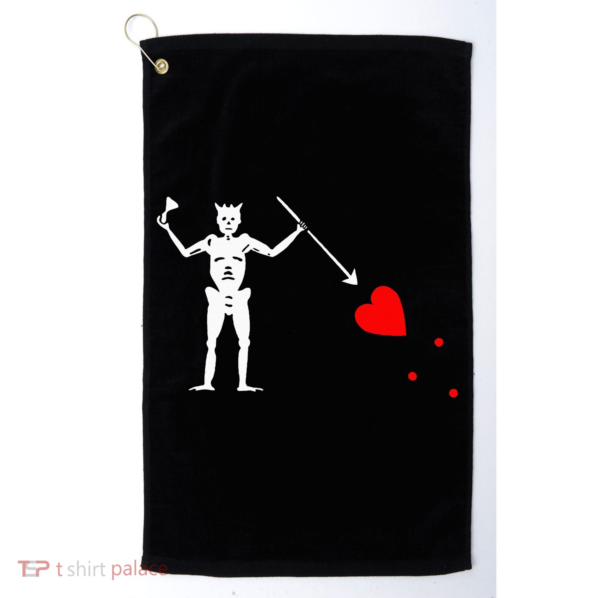 Blackbeard Pirate Flag Jolly Roger Skeleton Golf Towel