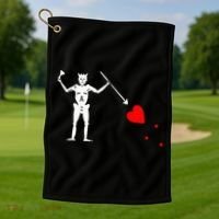 Blackbeard Pirate Flag Jolly Roger Skeleton Golf Towel thumb 1
