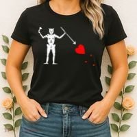 Blackbeard Pirate Flag Jolly Roger Skeleton Women's T-Shirt thumb 2