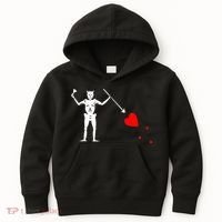 Blackbeard Pirate Flag Jolly Roger Skeleton Kids Hoodie thumb 0
