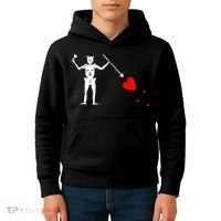 Blackbeard Pirate Flag Jolly Roger Skeleton Kids Hoodie thumb 4