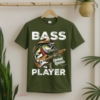 Bass Player Funny Fishing Catch Bass Fish T-Shirt thumb 2