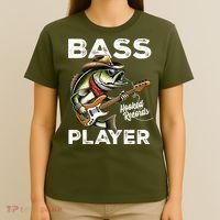 Bass Player Funny Fishing Catch Bass Fish T-Shirt thumb 4