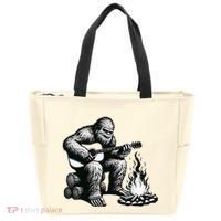 Bigfoot Playing Guitar Rock On Sasquatch Big Foot Tote Bag thumb 0