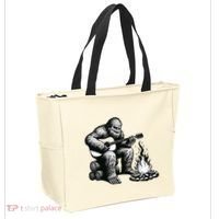 Bigfoot Playing Guitar Rock On Sasquatch Big Foot Tote Bag thumb 2