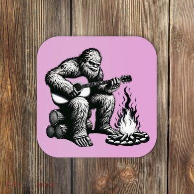 Bigfoot Playing Guitar Rock On Sasquatch Big Foot Coaster