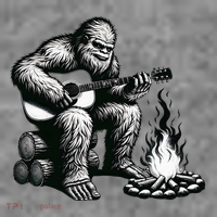 Bigfoot Playing Guitar Rock On Sasquatch Big Foot Hooded Wearable Blanket thumb 2