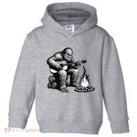 Bigfoot Playing Guitar Rock On Sasquatch Big Foot Toddler Hoodie thumb 0