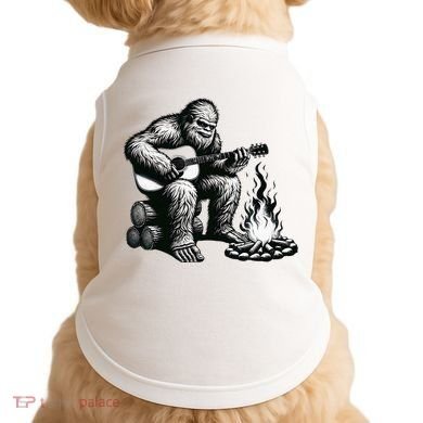 Bigfoot Playing Guitar Rock On Sasquatch Big Foot Doggie Tank