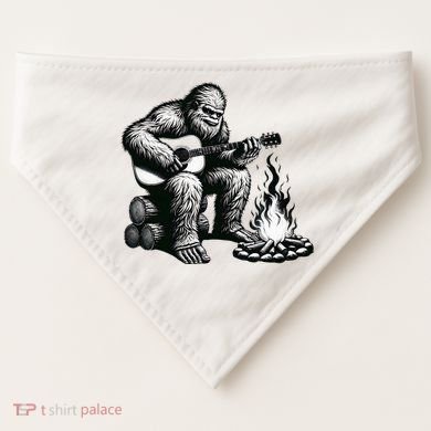 Bigfoot Playing Guitar Rock On Sasquatch Big Foot USA-Made Doggie Bandana