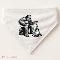 Bigfoot Playing Guitar Rock On Sasquatch Big Foot USA-Made Doggie Bandana thumb 0