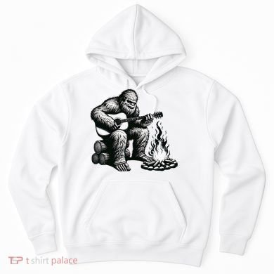 Bigfoot Playing Guitar Rock On Sasquatch Big Foot Hoodie