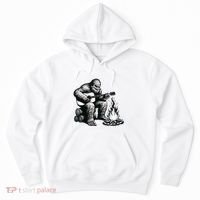 Bigfoot Playing Guitar Rock On Sasquatch Big Foot Hoodie thumb 0