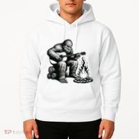 Bigfoot Playing Guitar Rock On Sasquatch Big Foot Hoodie thumb 2